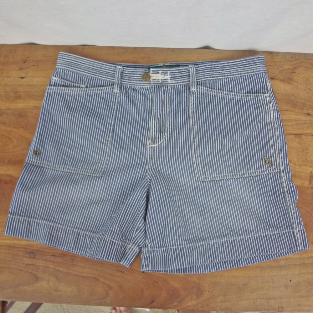 Lauren Ralph Lauren Blue and White Striped Bermuda Shorts
